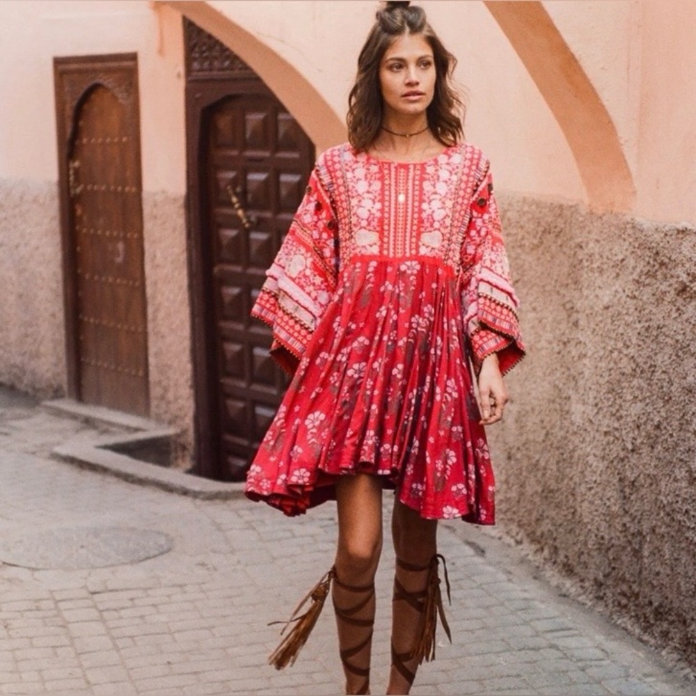 Spell Arabian Jewel Dress, Size M/L, Red